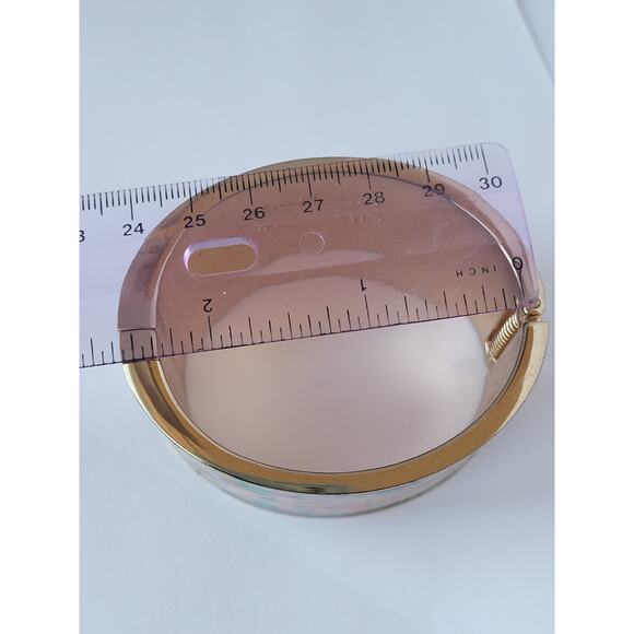 Lilly Pulitzer Hinged Cuff Bracelet Tropical Fish Shell Gold Chunky Bangle - Picture 11 of 11